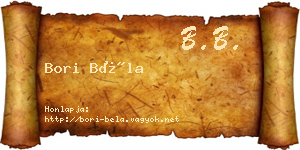 Bori Béla névjegykártya